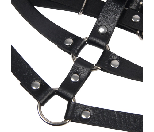 SUBBLIME - LEATHER RING CHEST HARNESS BLACK ONE SIZE