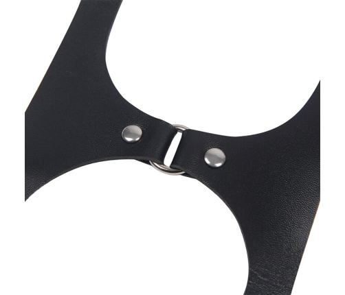 SUBBLIME - FULL BODY HARNESS WITH LEATHER BUCKLES BLACK ONE SIZE