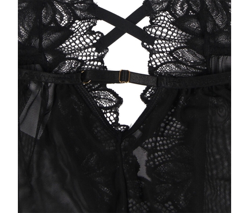 SUBBLIME - TEDDY HALTER NECK BARE BACK LACE BLACK S/M
