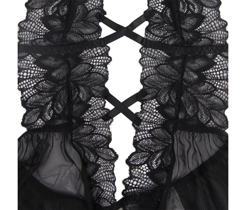 SUBBLIME - TEDDY HALTER NECK BARE BACK LACE BLACK S/M