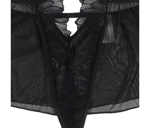 SUBBLIME - TEDDY HALTER NECK BARE BACK LACE BLACK S/M