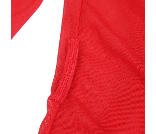 SUBBLIME - TRANSPARENT FABRIC ROBE WITH LACE DETAIL RED S/M