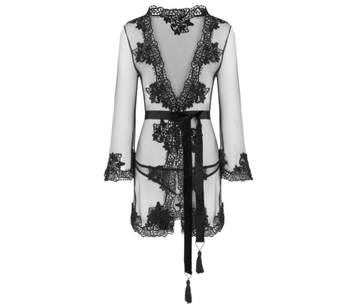 LIVCO CORSETTI FASHION - HERINA LC XG056 DRESSING GOWN + PANTY BLACK ONE SIZE