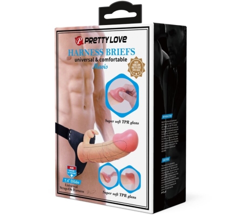 PRETTY LOVE - MAVIS HARNESS UNIVERSAL BRIEFS WITH DILDO 19 CM NATURAL
