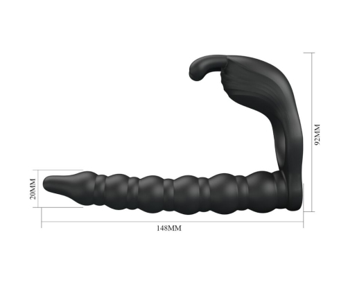 PRETTY LOVE - BLACKNEY PENIS RING WITH BLACK VIBRATOR PLUG