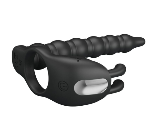 PRETTY LOVE - BLACKNEY PENIS RING WITH BLACK VIBRATOR PLUG