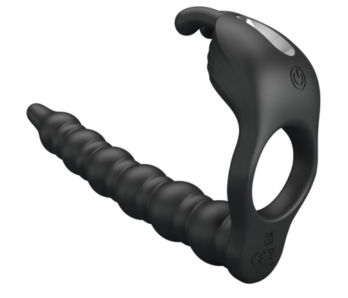 PRETTY LOVE - BLACKNEY PENIS RING WITH BLACK VIBRATOR PLUG