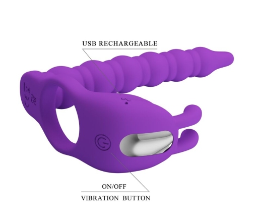 PRETTY LOVE - BLACKNEY PENIS RING WITH LILA VIBRATOR PLUG