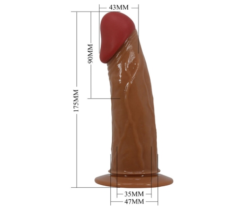 PRETTY LOVE - STARKS HARNESS BRIEFS VIBRACIÓN MULTI-VELOCIDAD DILDO 17,5 CM MULATO