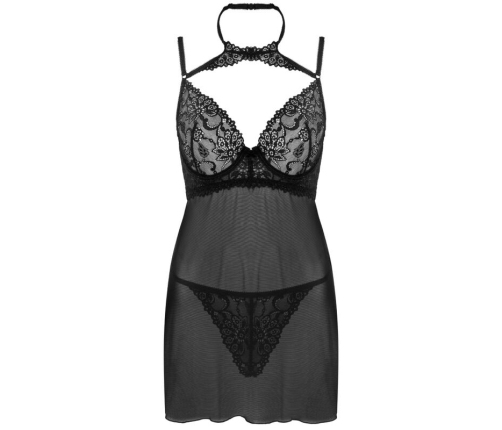LIVCO CORSETTI FASHION - BINELLA SET BABYDOLL + THONG BLACK