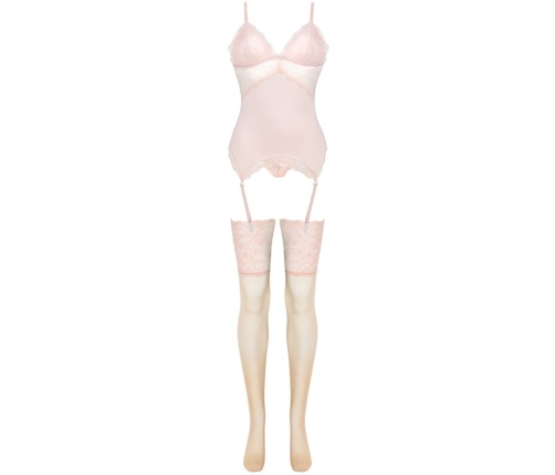 LIVCO CORSETTI FASHION - PERSINNE PEACH SET CORSET + PANTY + STOCKINGS