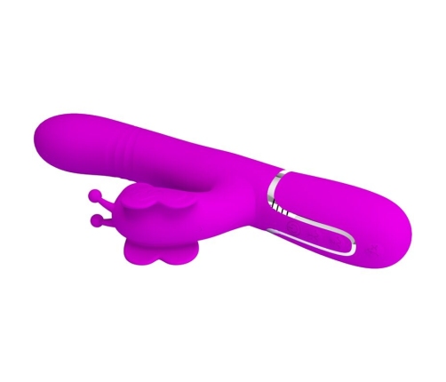 PRETTY LOVE - VIBRADOR RABBIT MULTIFUNCIÓN 4 EN 1 MARIPOSA FUCSIA