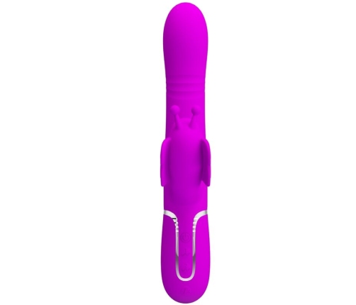 PRETTY LOVE - VIBRADOR RABBIT MULTIFUNCIÓN 4 EN 1 MARIPOSA FUCSIA