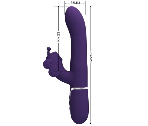 PRETTY LOVE - MULTIFUNCTION RABBIT VIBRATOR 4 IN 1 BUTTERFLY PURPLE