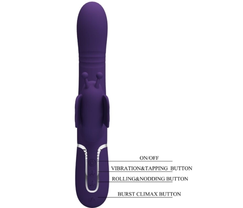 PRETTY LOVE - MULTIFUNCTION RABBIT VIBRATOR 4 IN 1 BUTTERFLY PURPLE