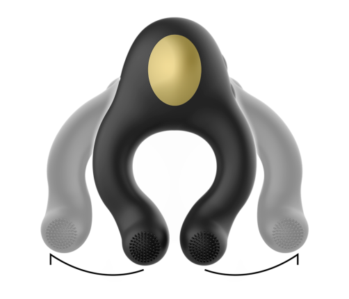 ARMONY - SILICONE VIBRATOR RING 3 MOTORS RECHARGEABLE BLACK - GOLD