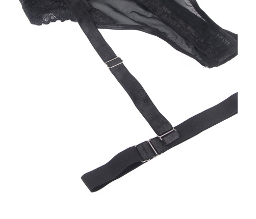 SUBBLIME - TEDDY WITH GARTER STRAP DETAIL CHEST BLACK S/M