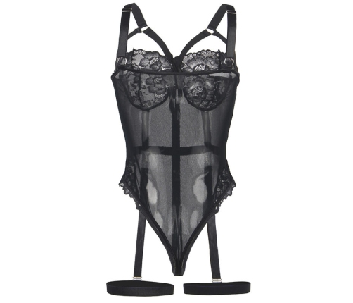 SUBBLIME - TEDDY WITH GARTER STRAP DETAIL CHEST BLACK S/M