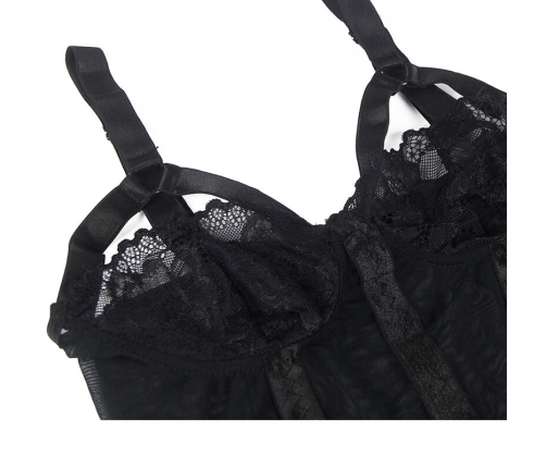 SUBBLIME - TEDDY WITH GARTER STRAP DETAIL CHEST BLACK L/XL