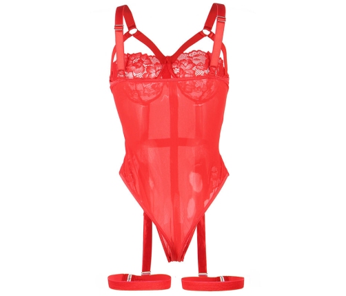 SUBBLIME - TEDDY WITH GARTER STRAP DETAIL CHEST RED S/M