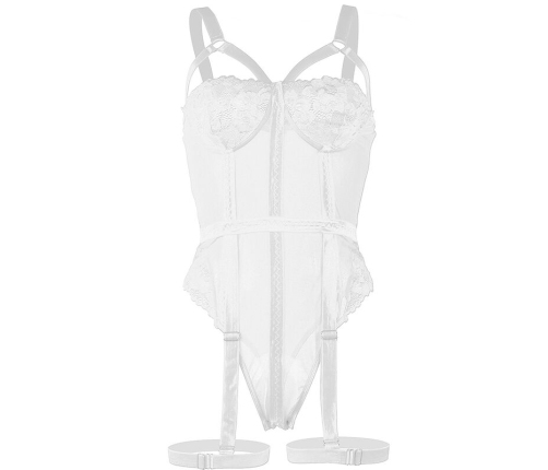 SUBBLIME - TEDDY WITH GARTER STRAP DETAIL CHEST WHITE S/M
