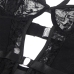 SUBBLIME - TEDDY WITH GARTER WITH LACE DETAIL AND STRIPS BLACK L/XL