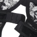SUBBLIME - TEDDY WITH GARTER WITH LACE DETAIL AND STRIPS BLACK L/XL