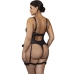 SUBBLIME - TEDDY WITH GARTER WITH LACE DETAIL AND STRIPS BLACK L/XL