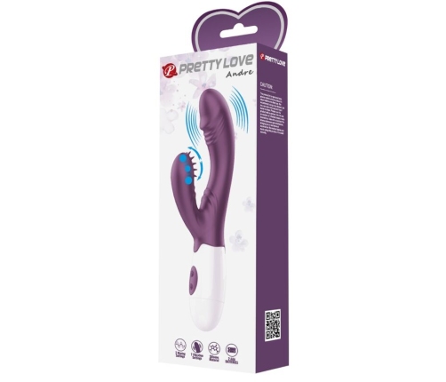 PRETTY LOVE - ANDRE RABBIT VIBRATOR & G-POINT STIMULATOR PURPLE
