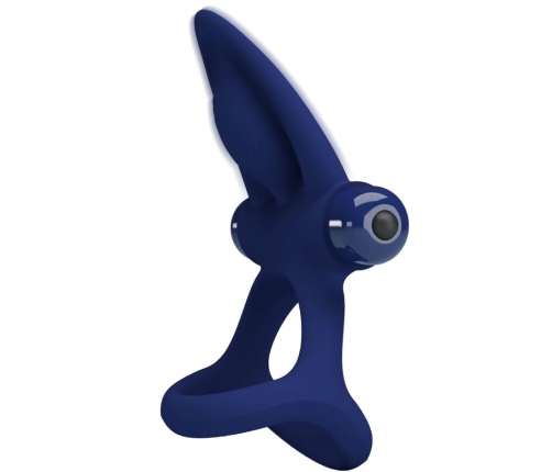 PRETTY LOVE - MAT DOUBLE RING WITH VIBRATION & STIMULATOR BLUE