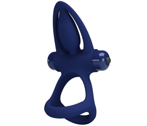 PRETTY LOVE - MAT DOUBLE RING WITH VIBRATION & STIMULATOR BLUE