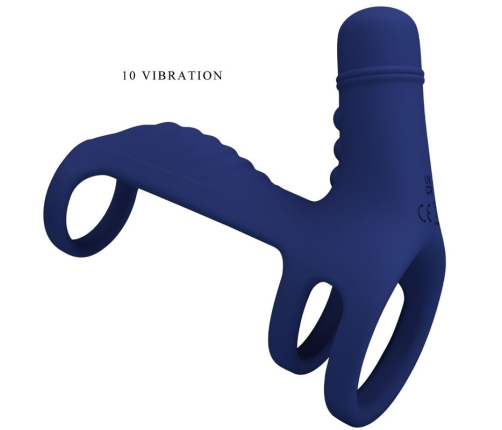 PRETTY LOVE - ELISH VIBRATING RING WITH EXTENSION BLUE