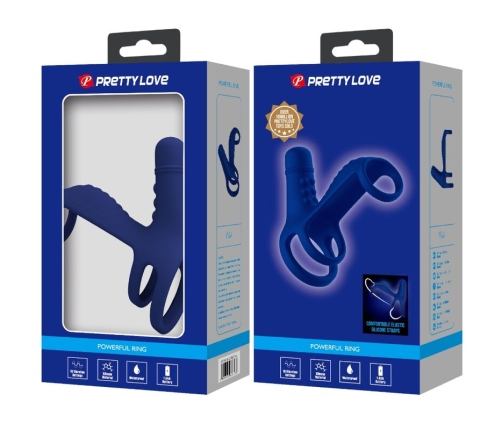 PRETTY LOVE - ELISH VIBRATING RING WITH EXTENSION BLUE