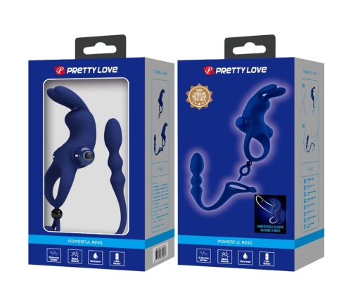 PRETTY LOVE - AYAD ANILLO VIBRADOR RABBIT CON PLUG AZUL