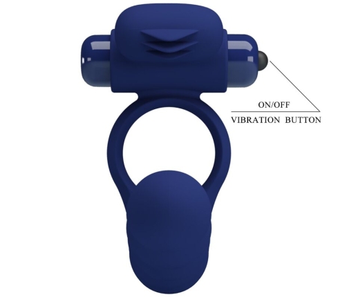 PRETTY LOVE - AJMAL VIBRATING RING WITH PLUG BLUE