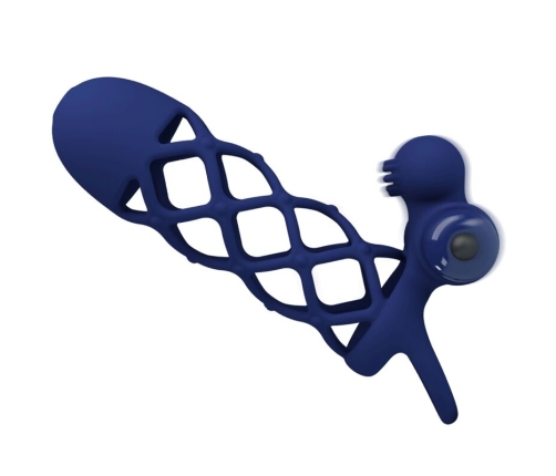 PRETTY LOVE - GIANN VIBRATOR RING WITH SILICONE SHEATH BLUE