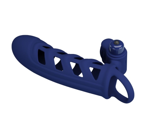 PRETTY LOVE - ALTAF VIBRATOR RING WITH SILICONE SHEATH BLUE