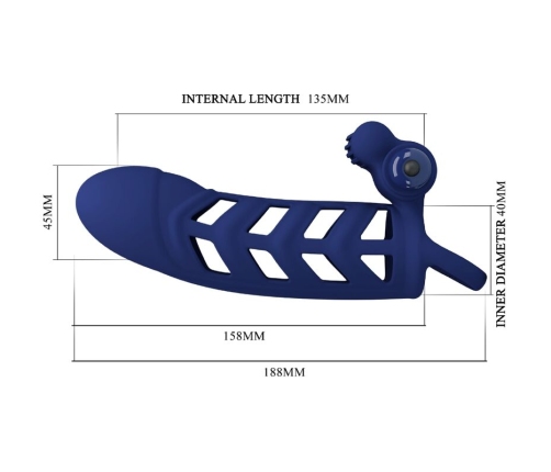 PRETTY LOVE - ALTAF VIBRATOR RING WITH SILICONE SHEATH BLUE