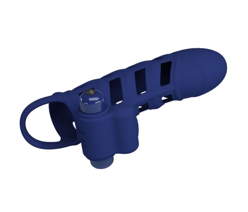 PRETTY LOVE - ALTAF VIBRATOR RING WITH SILICONE SHEATH BLUE