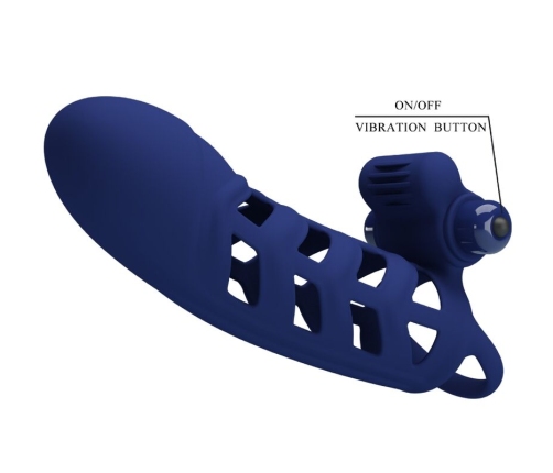 PRETTY LOVE - ALTAF VIBRATOR RING WITH SILICONE SHEATH BLUE