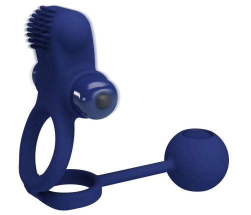 PRETTY LOVE - REMINGTON DOUBLE VIBRATING RING WITH PLUG BLUE