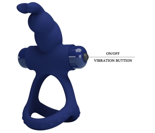 PRETTY LOVE - LUCHITO DOUBLE VIBRATING RING RABBIT BLUE