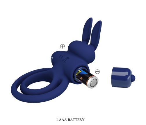 PRETTY LOVE - DAREY DOUBLE VIBRATING RING RABBIT BLUE