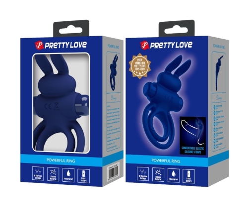 PRETTY LOVE - DAREY DOUBLE VIBRATING RING RABBIT BLUE