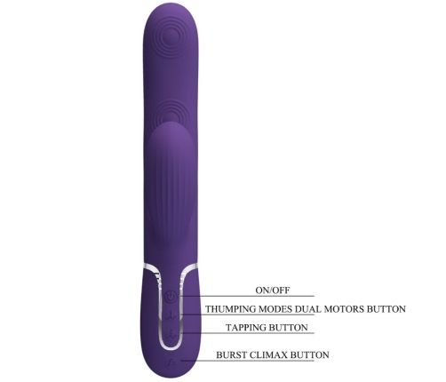 PRETTY LOVE - PERLITA VIBRADOR PUNTO G 3 EN 1 MULTIFUNCIÓN MORADO