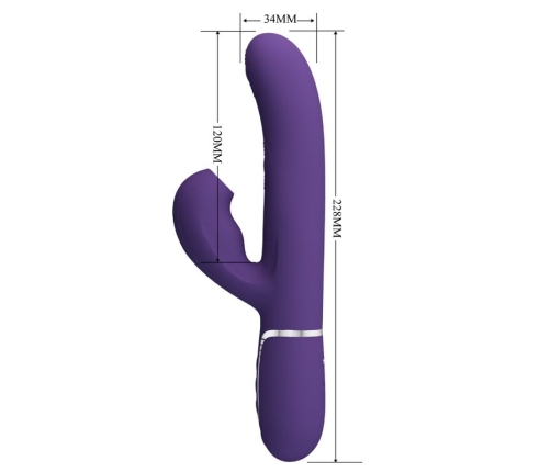 PRETTY LOVE - PERLITA VIBRADOR PUNTO G 3 EN 1 MULTIFUNCIÓN MORADO