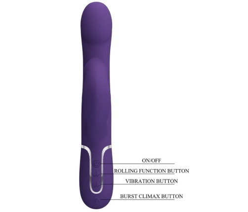 PRETTY LOVE - ZALIN VIBRADOR RABBIT PERLAS 4 EN 1 MORADO