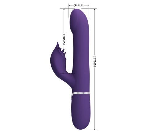 PRETTY LOVE - ZALIN VIBRADOR RABBIT PERLAS 4 EN 1 MORADO