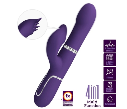 PRETTY LOVE - ZALIN VIBRADOR RABBIT PERLAS 4 EN 1 MORADO
