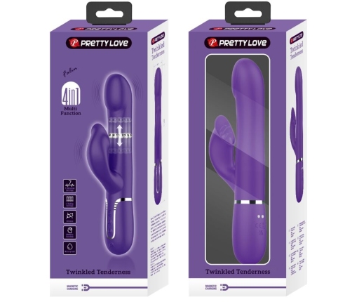 PRETTY LOVE - ZALIN VIBRADOR RABBIT PERLAS 4 EN 1 MORADO